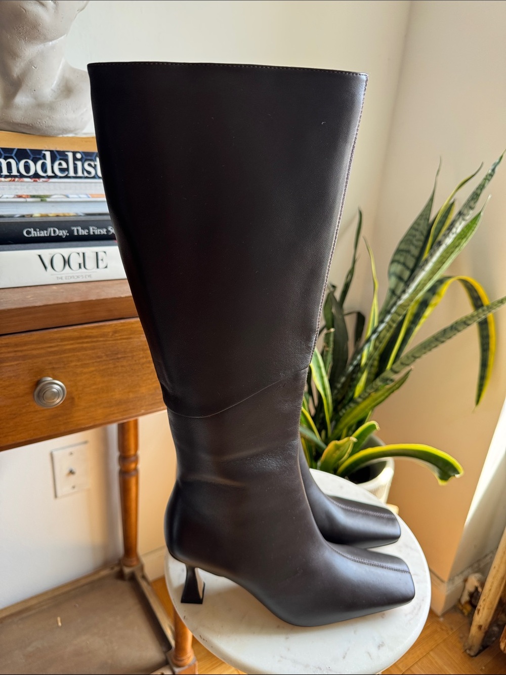 Tony Bianco Fantasy Dark Brown Chocolate Nappa Knee-High Leather Boots I No box